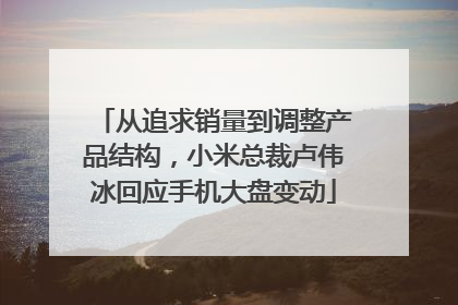 从追求销量到调整产品结构，小米总裁卢伟冰回应手机大盘变动
