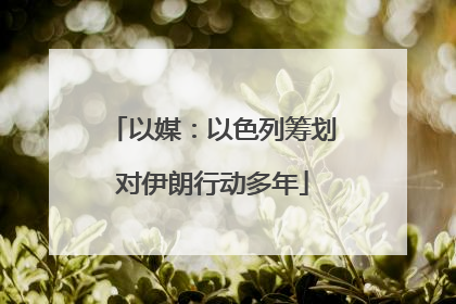 以媒：以色列筹划对伊朗行动多年