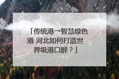 传统港→智慧绿色港 河北如何打造世界级港口群？