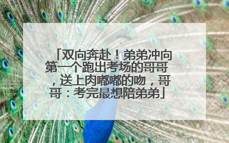 双向奔赴！弟弟冲向第一个跑出考场的哥哥，送上肉嘟嘟的吻，哥哥：考完最想陪弟弟