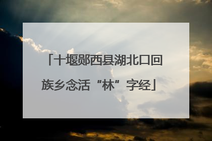 十堰郧西县湖北口回族乡念活“林”字经