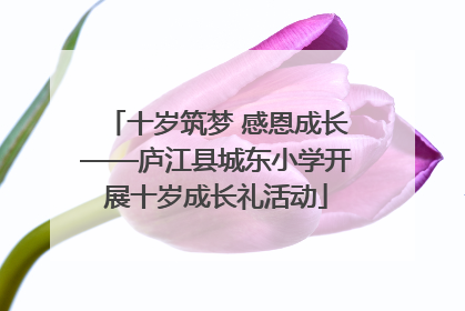 十岁筑梦 感恩成长——庐江县城东小学开展十岁成长礼活动