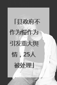 县政府不作为慢作为引发重大舆情，25人被处理