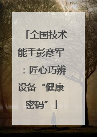 全国技术能手彭彦军：匠心巧辨设备“健康密码”