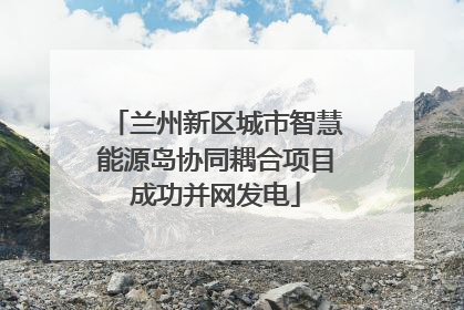 兰州新区城市智慧能源岛协同耦合项目成功并网发电