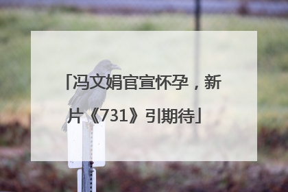 冯文娟官宣怀孕，新片《731》引期待