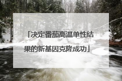 决定番茄高温单性结果的新基因克隆成功