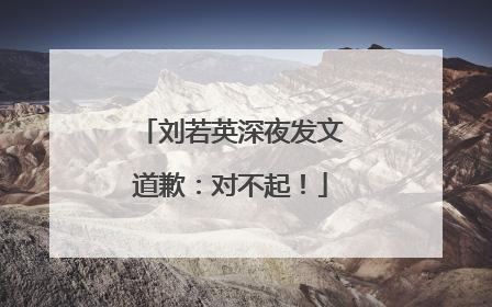刘若英深夜发文道歉：对不起！