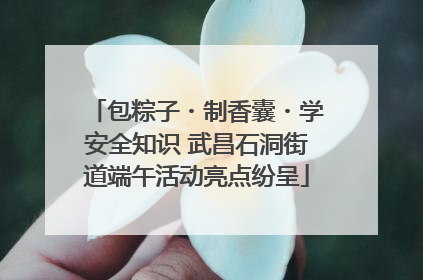 包粽子・制香囊・学安全知识 武昌石洞街道端午活动亮点纷呈