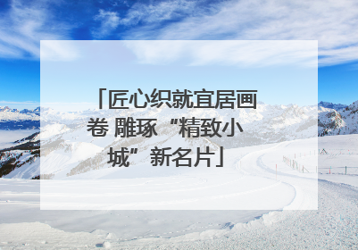 匠心织就宜居画卷 雕琢“精致小城”新名片