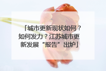 城市更新现状如何？如何发力？江苏城市更新发展“报告”出炉
