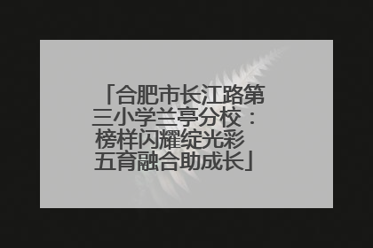 合肥市长江路第三小学兰亭分校：榜样闪耀绽光彩 五育融合助成长