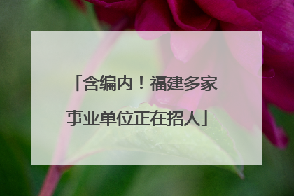 含编内！福建多家事业单位正在招人