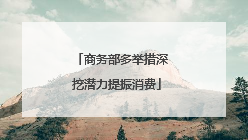 商务部多举措深挖潜力提振消费