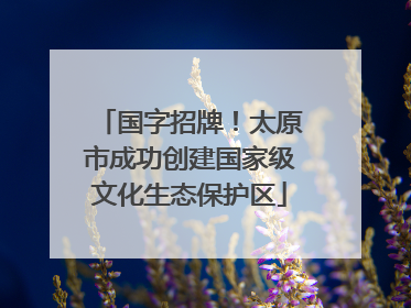 国字招牌！太原市成功创建国家级文化生态保护区