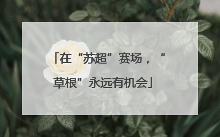 在“苏超”赛场，“草根”永远有机会