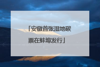 安徽首张湿地碳票在蚌埠发行