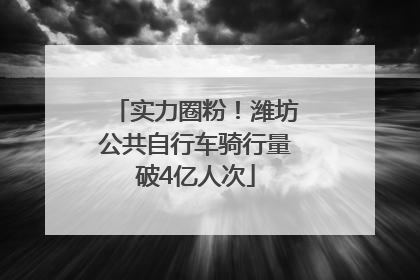 实力圈粉！潍坊公共自行车骑行量破4亿人次