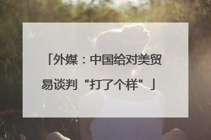 外媒：中国给对美贸易谈判“打了个样”