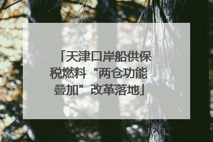 天津口岸船供保税燃料“两仓功能叠加”改革落地
