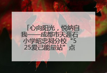 心向阳光，悦纳自我——成都市天涯石小学昭忠祠分校“525爱己能量站”点亮孩子心灵之旅