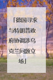 德国寻求与特朗普政府协调涉乌克兰问题立场