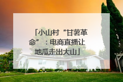 小山村“甘薯革命”：电商直播让地瓜走出大山