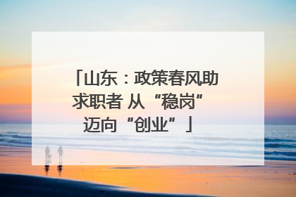 山东：政策春风助求职者 从“稳岗”迈向“创业”