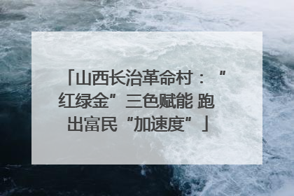 山西长治革命村：“红绿金”三色赋能 跑出富民“加速度”