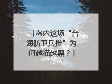 岛内这场“台海防卫兵推”为何越描越黑？
