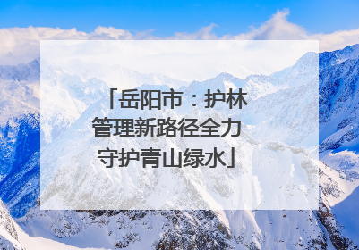岳阳市：护林管理新路径全力守护青山绿水