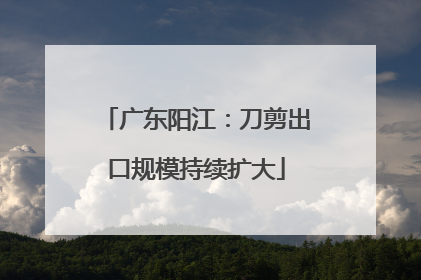 广东阳江：刀剪出口规模持续扩大
