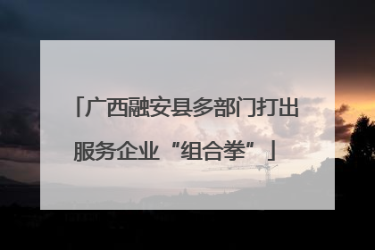 广西融安县多部门打出服务企业“组合拳”