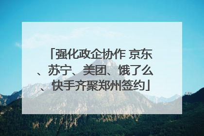 强化政企协作 京东、苏宁、美团、饿了么、快手齐聚郑州签约