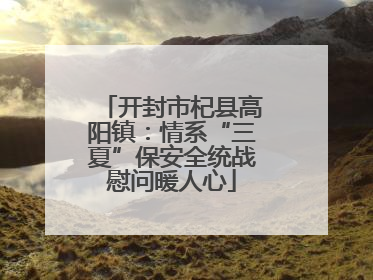 开封市杞县高阳镇：情系“三夏”保安全统战慰问暖人心