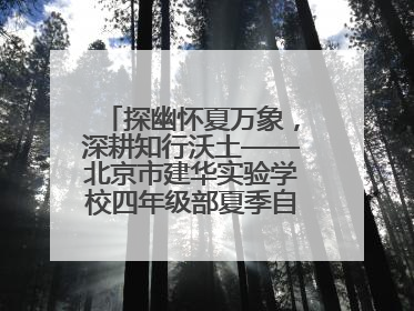 探幽怀夏万象，深耕知行沃土——北京市建华实验学校四年级部夏季自然空间课程纪实