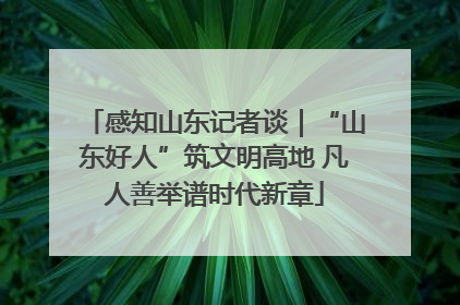 感知山东记者谈｜“山东好人”筑文明高地 凡人善举谱时代新章