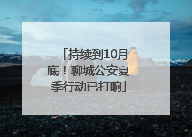 持续到10月底！聊城公安夏季行动已打响