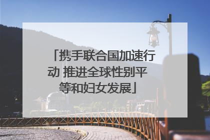 携手联合国加速行动 推进全球性别平等和妇女发展
