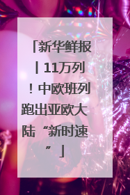 新华鲜报丨11万列！中欧班列跑出亚欧大陆“新时速”