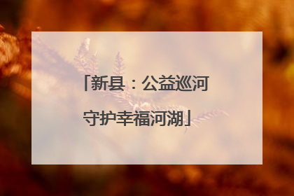 新县：公益巡河守护幸福河湖