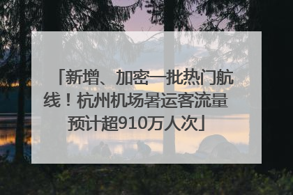 新增、加密一批热门航线！杭州机场暑运客流量预计超910万人次