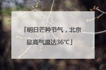 明日芒种节气，北京最高气温达36℃