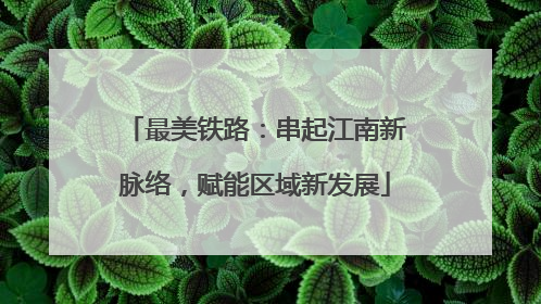 最美铁路：串起江南新脉络，赋能区域新发展
