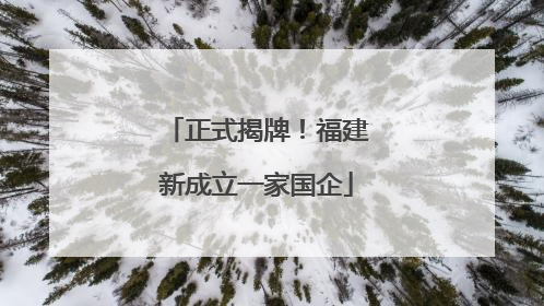 正式揭牌！福建新成立一家国企