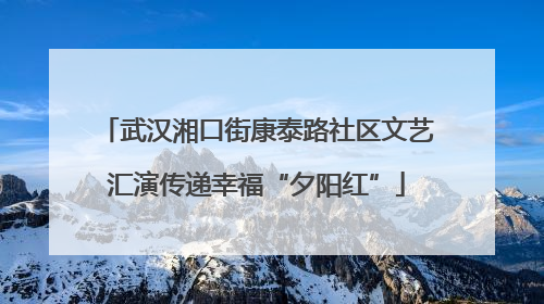 武汉湘口街康泰路社区文艺汇演传递幸福“夕阳红”
