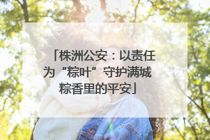 株洲公安：以责任为“粽叶”守护满城粽香里的平安