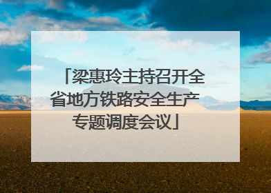 梁惠玲主持召开全省地方铁路安全生产专题调度会议