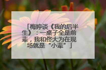 梅婷谈《我的后半生》：一桌子全是前辈，我和佟大为在现场就是“小辈”
