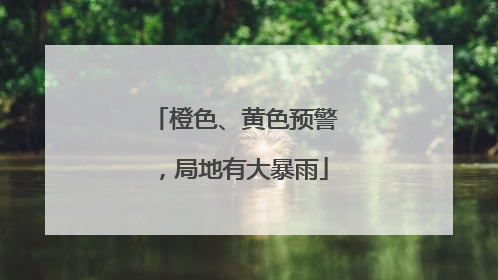 橙色、黄色预警，局地有大暴雨